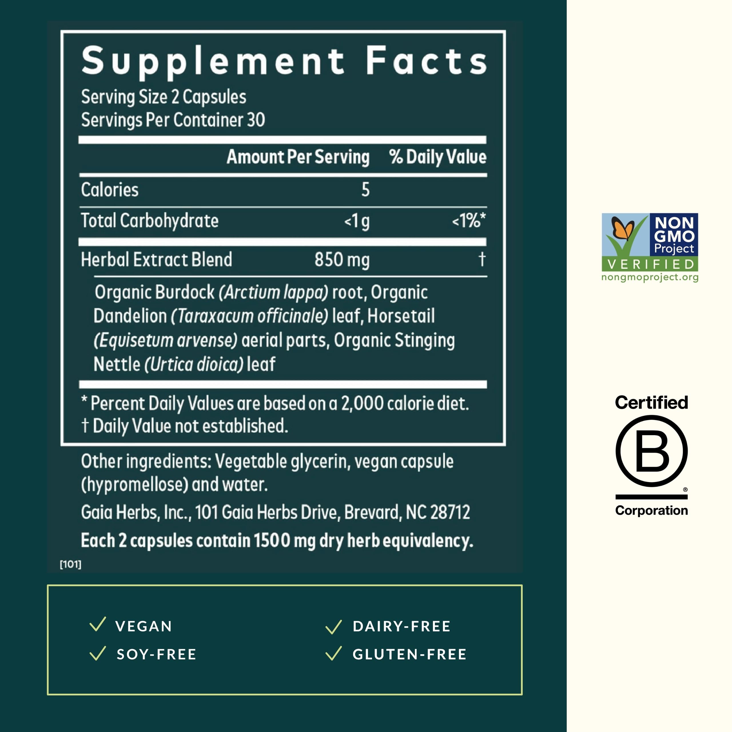 Organic burdock root as an ingredient