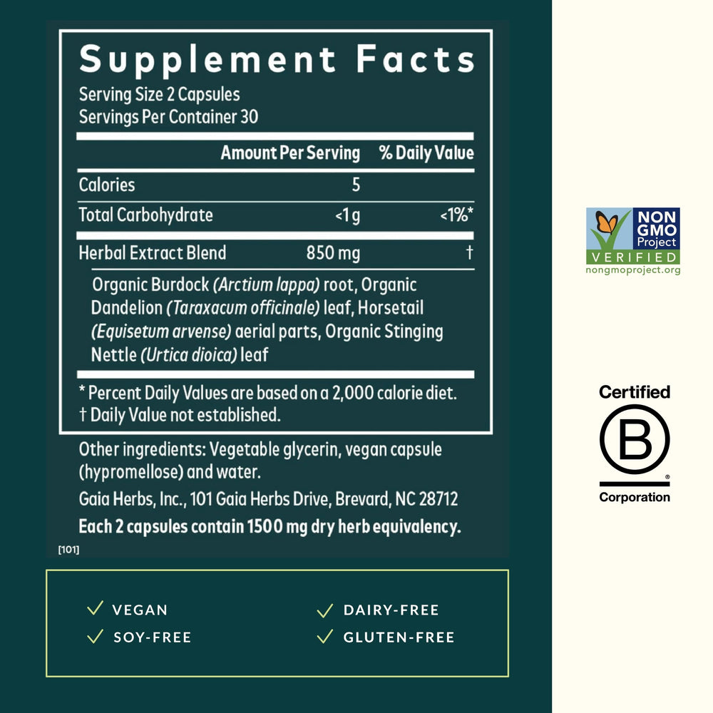 Organic burdock root as an ingredient
