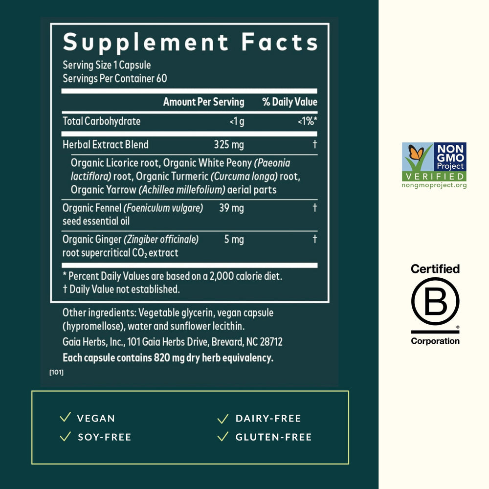 Gaia Herbs Cramp Relief turmeric ingredient