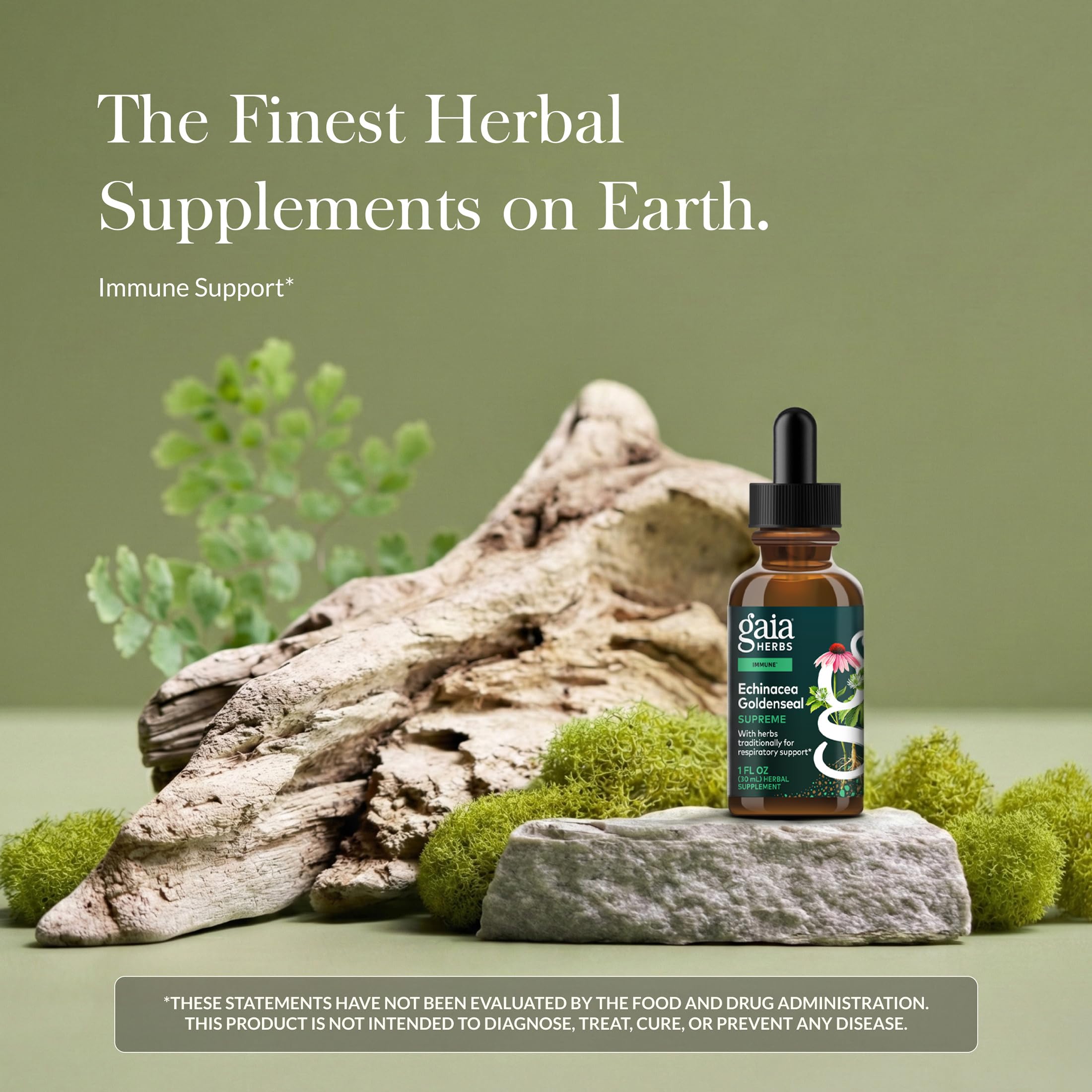 Gaia Herbs etiqueta a detalle con ingredientes y beneficios claros