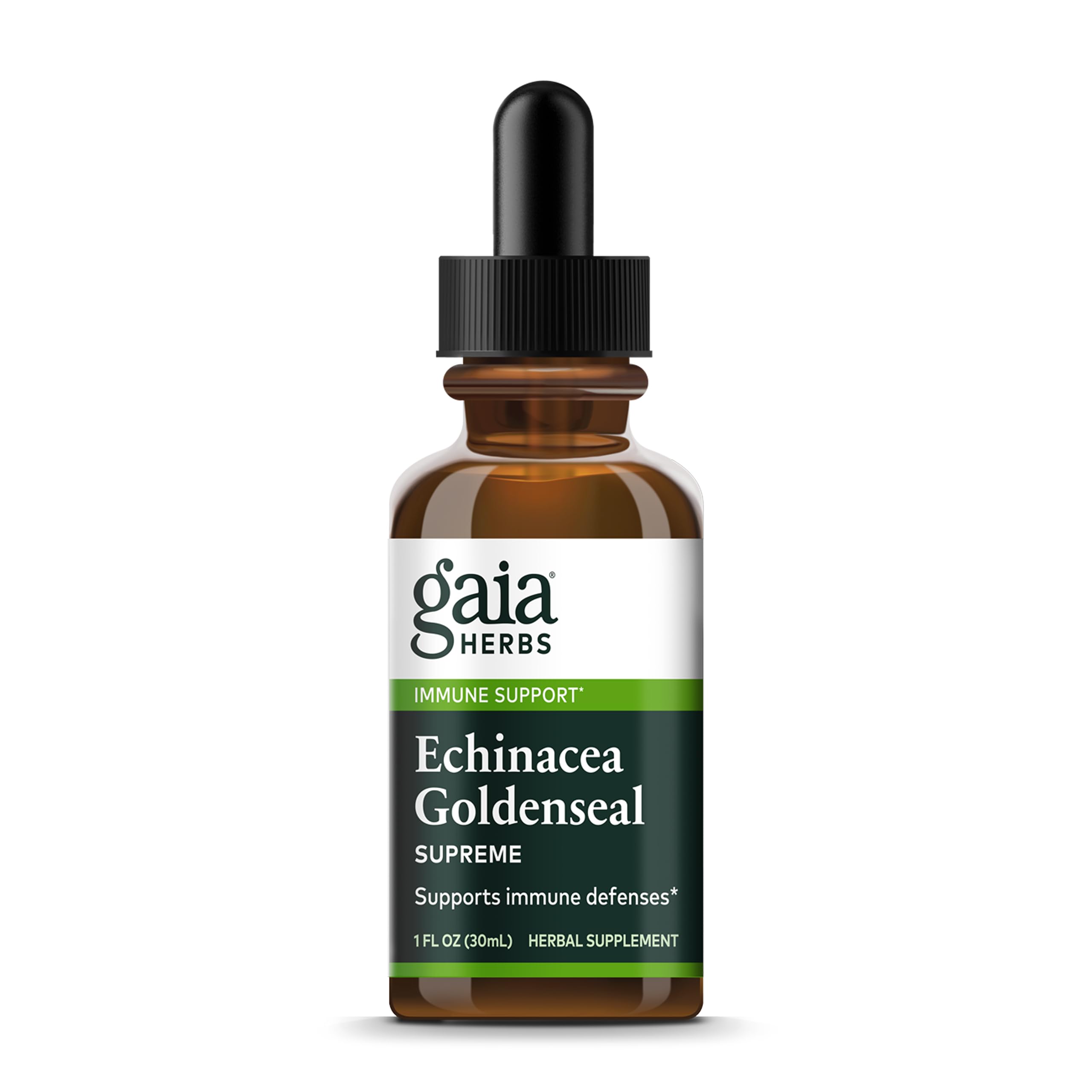 Gaia Herbs Echinacea Goldenseal Supreme liquid extract bottle front view