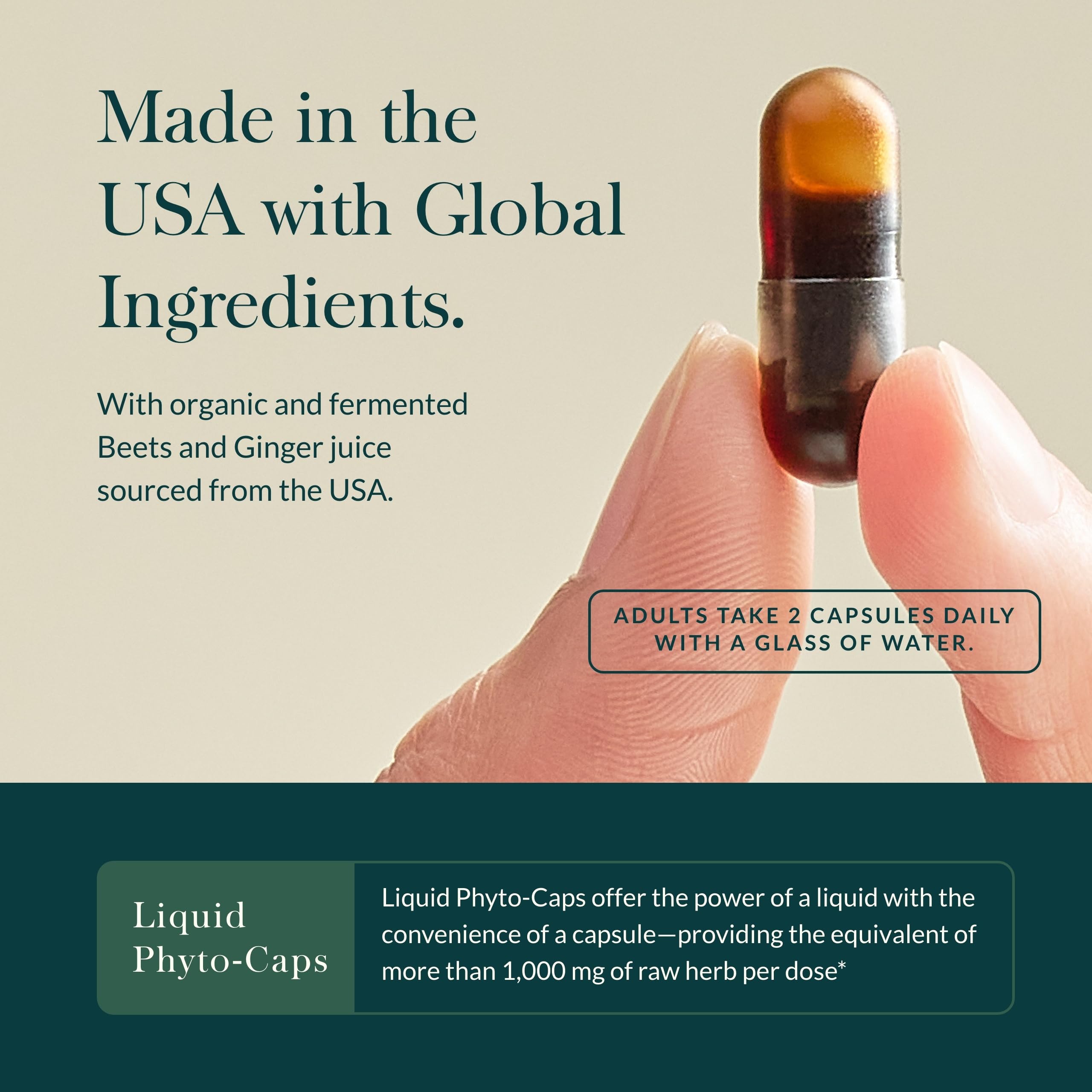 Vegan capsules containing Ginger-Beet Postbiotic