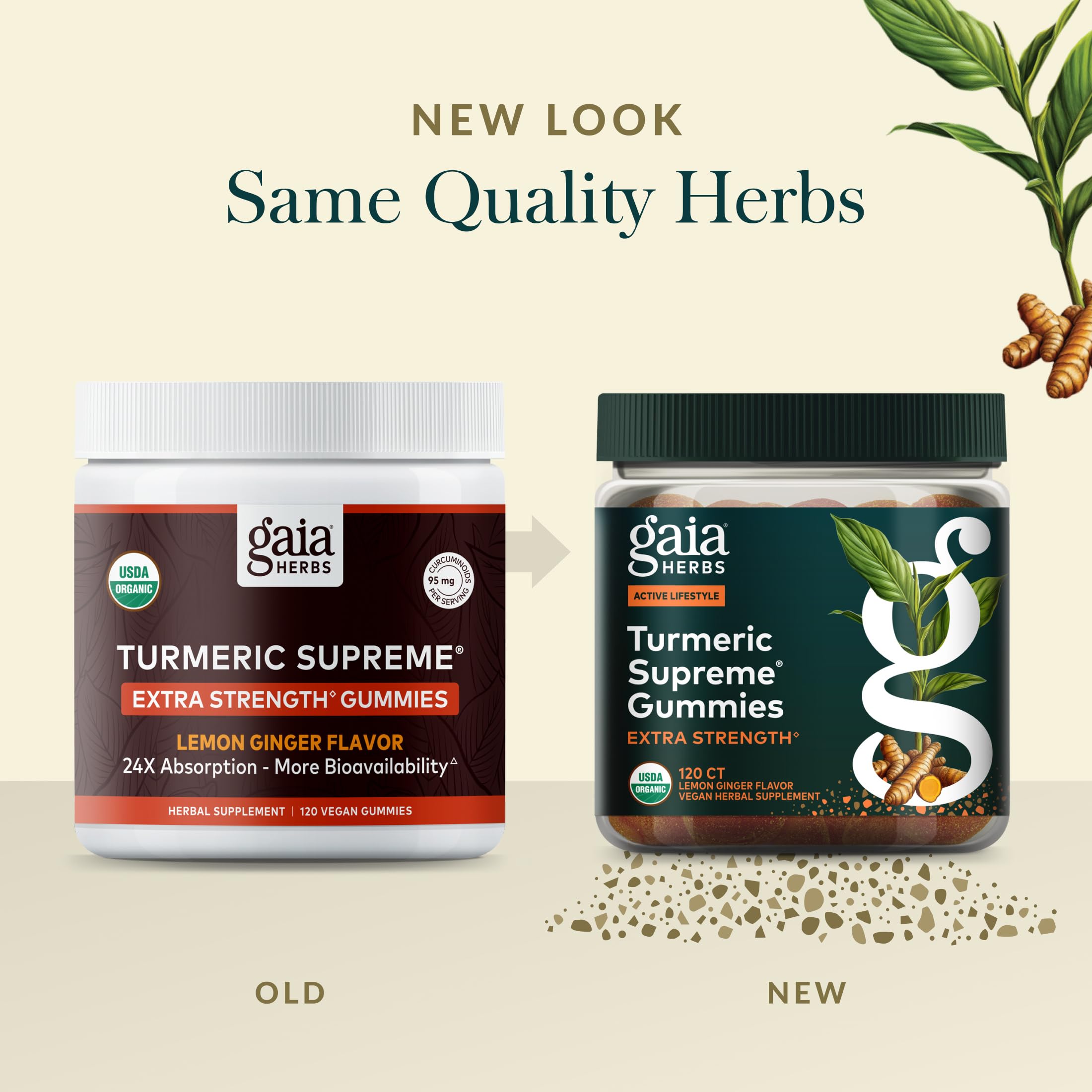Gaia Herbs gummies styled on kitchen counter suggesting daily routine