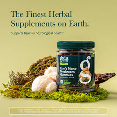Nutrition label highlighting 400 mg organic lion's mane per serving