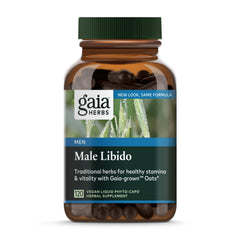 Gaia Herbs Male Libido bottle and label on white background