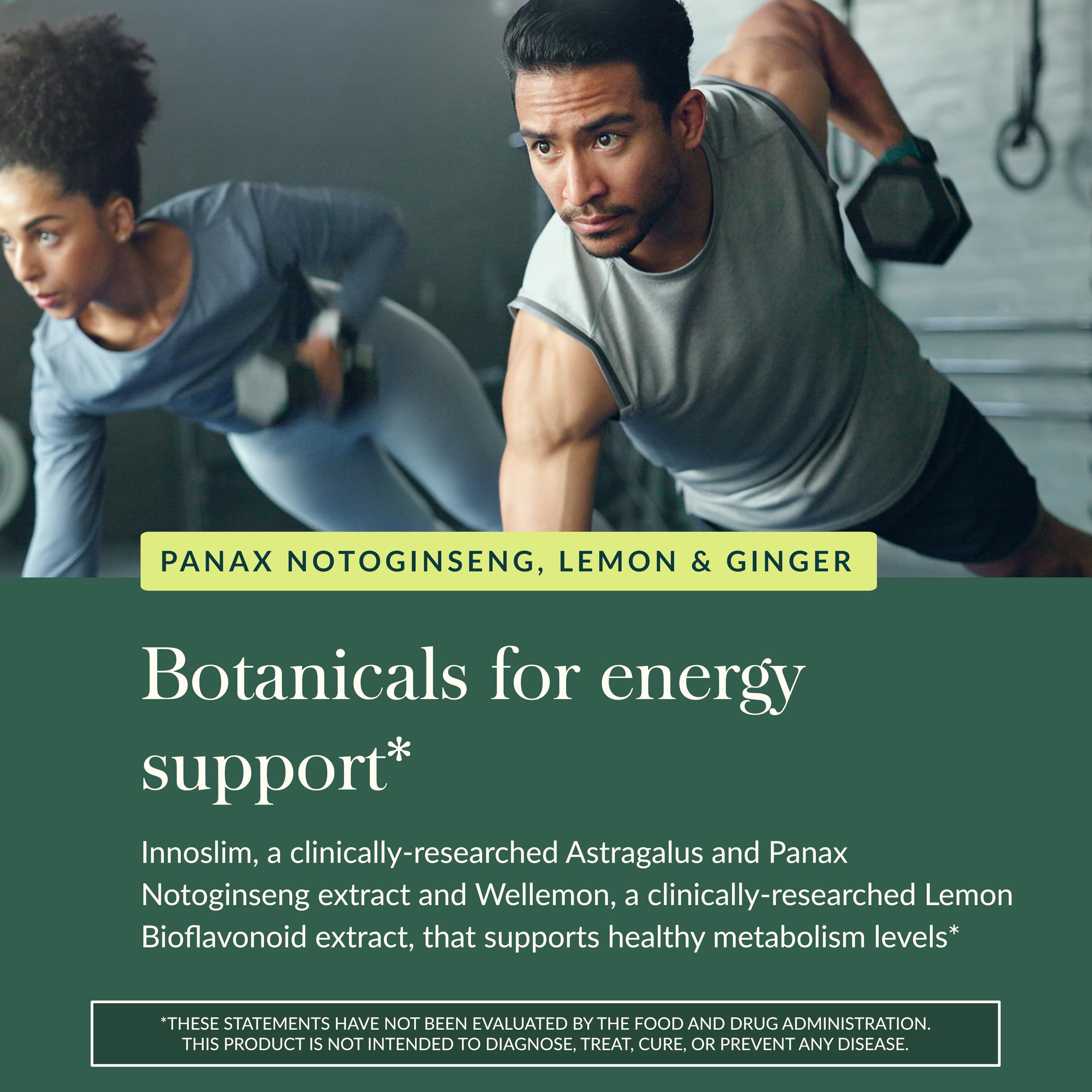 Vegan, caffeine-free energy support concept