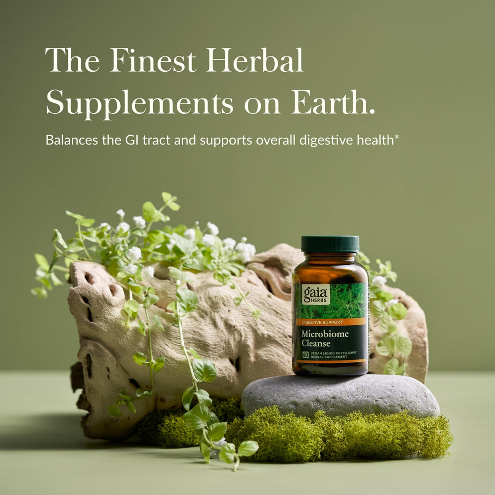 Oregano extract in Gaia Herbs Microbiome Cleanse helps balance flora.