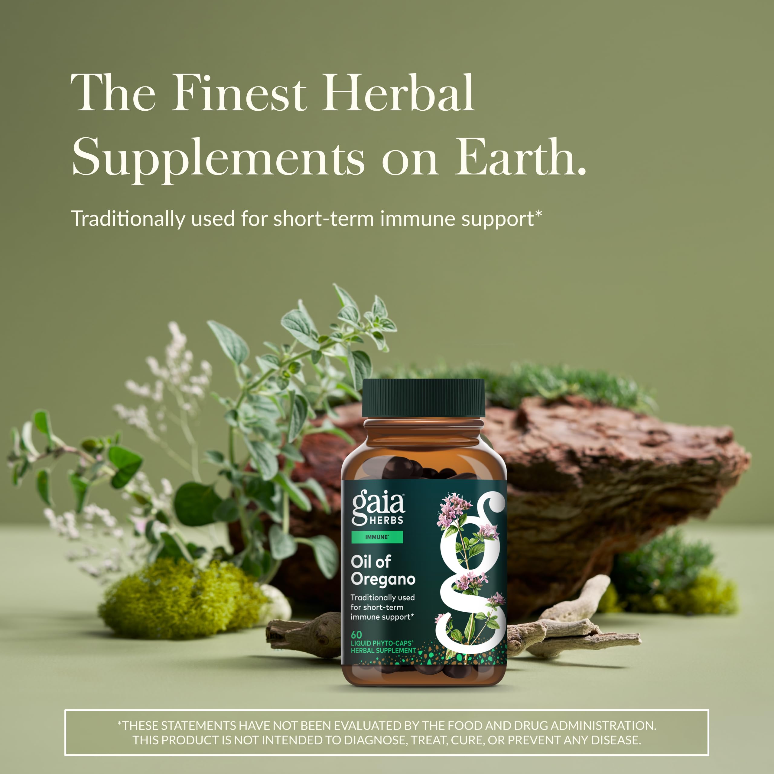 Packaging of Gaia Herbs Oil of Oregano 60 vegan capsules