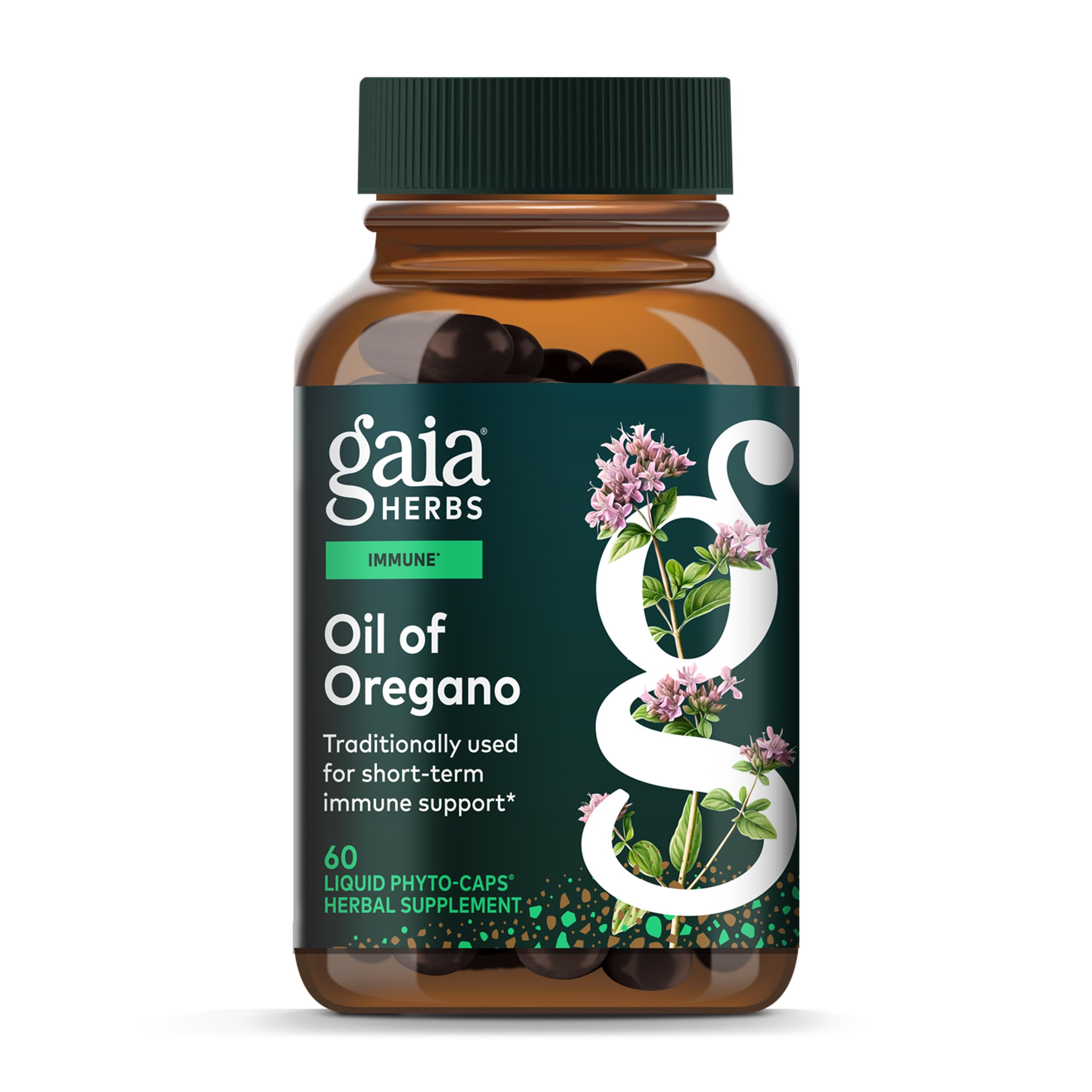 Gaia Herbs Oil of Oregano product hero image with bottle
