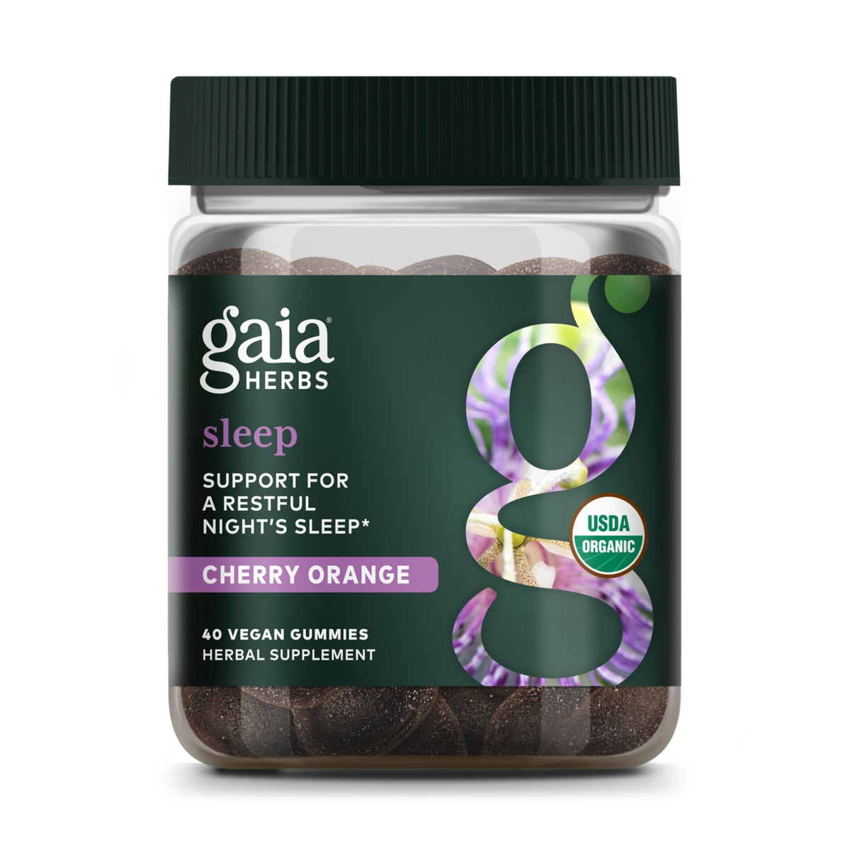 Gaia Herbs Organic Sleep Gummies bottle front view