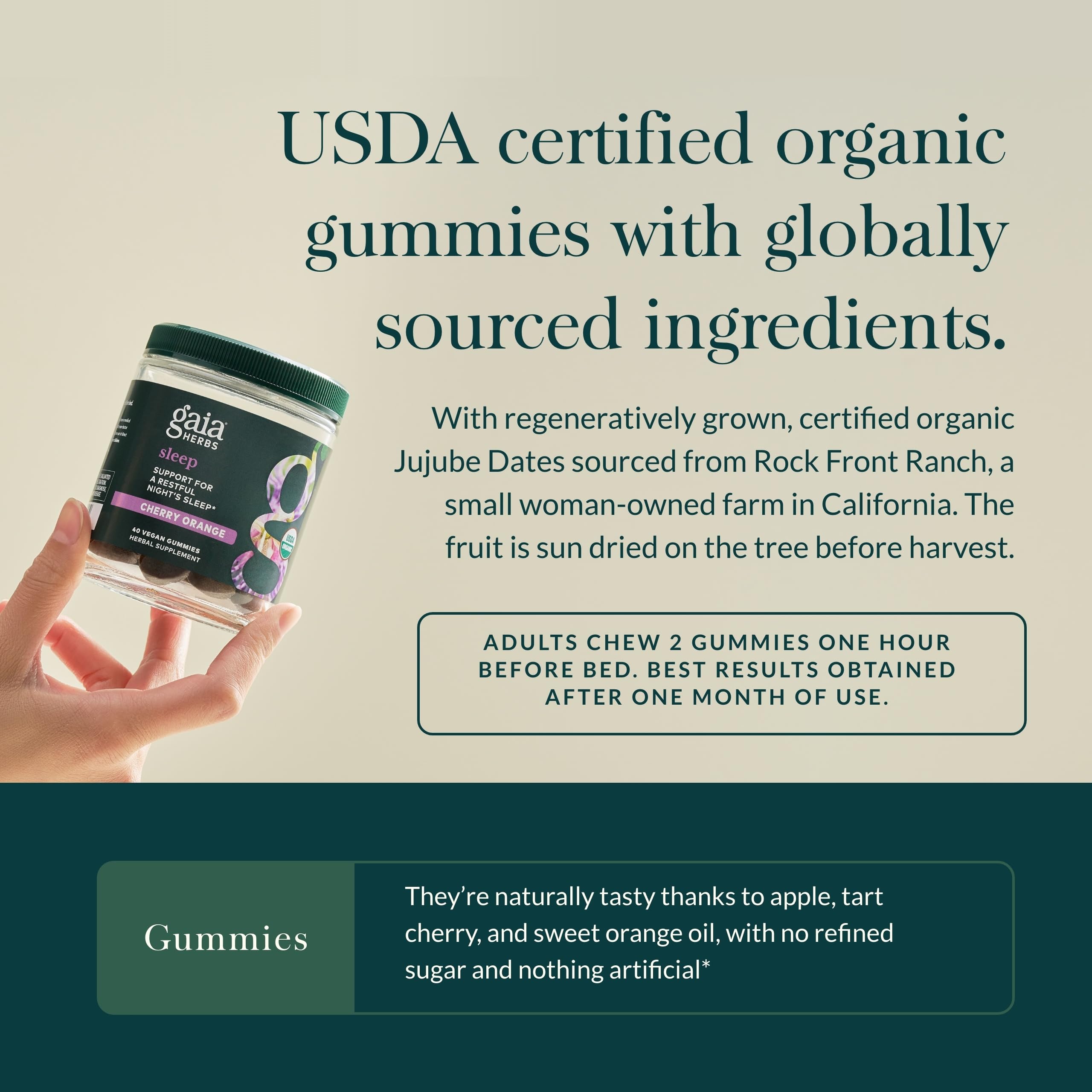 Ingredient display showing Jujube date and plant-based ingredients