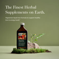 Gaia Herbs Plant Force Liquid Iron bottle – side view