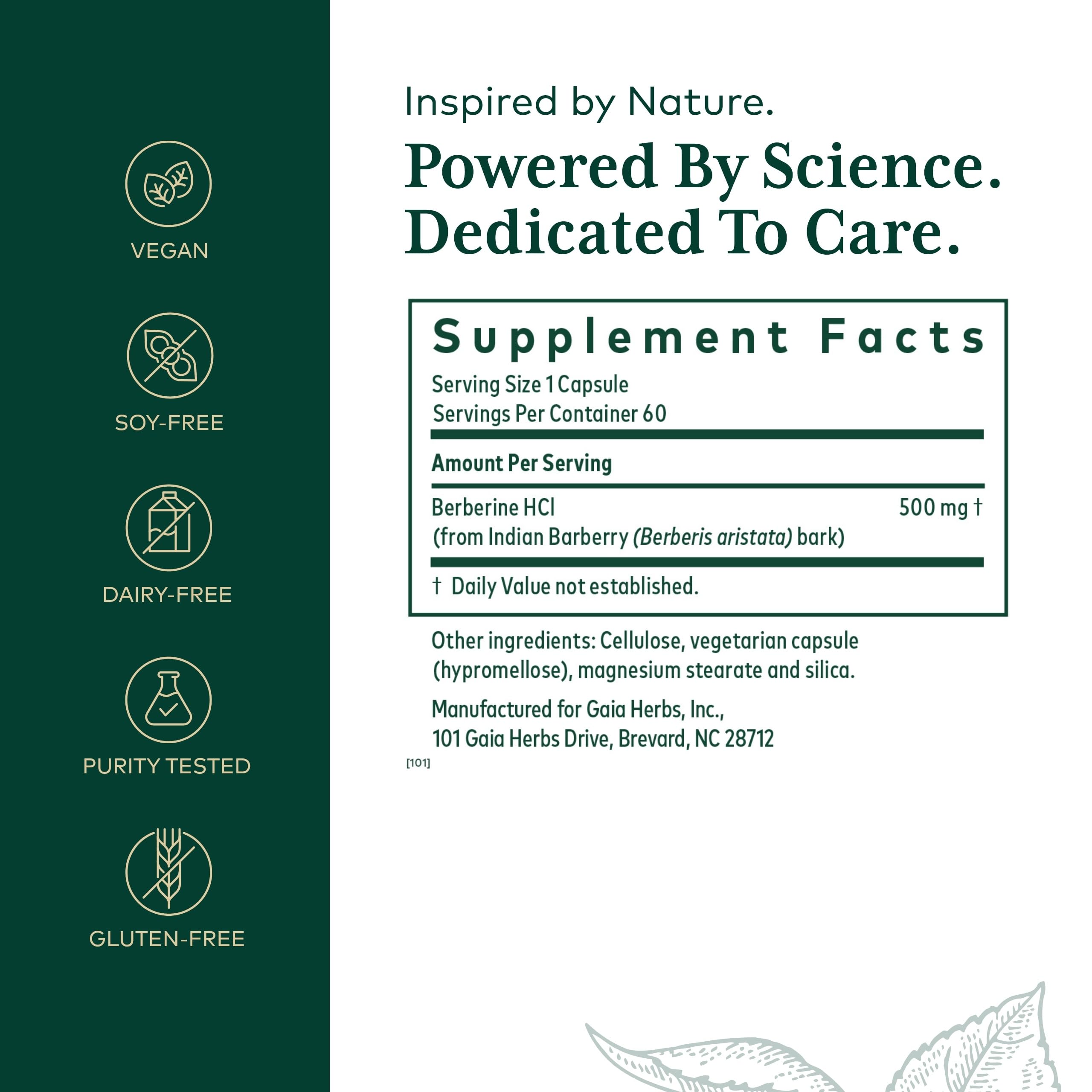 Front label of GAIA Herbs PRO Berberine Metabolic