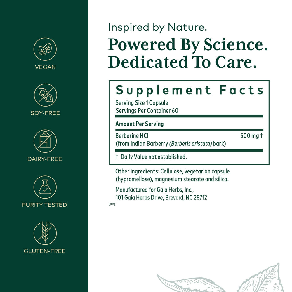 Front label of GAIA Herbs PRO Berberine Metabolic