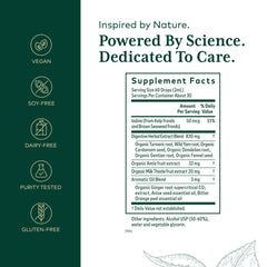 Close-up of turmeric, dandelion and fennel ingredients in Gaia Herbs PRO Digestive Bitters