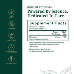 Close-up of Gaia Herbs PRO Magnesium Glycinate capsules