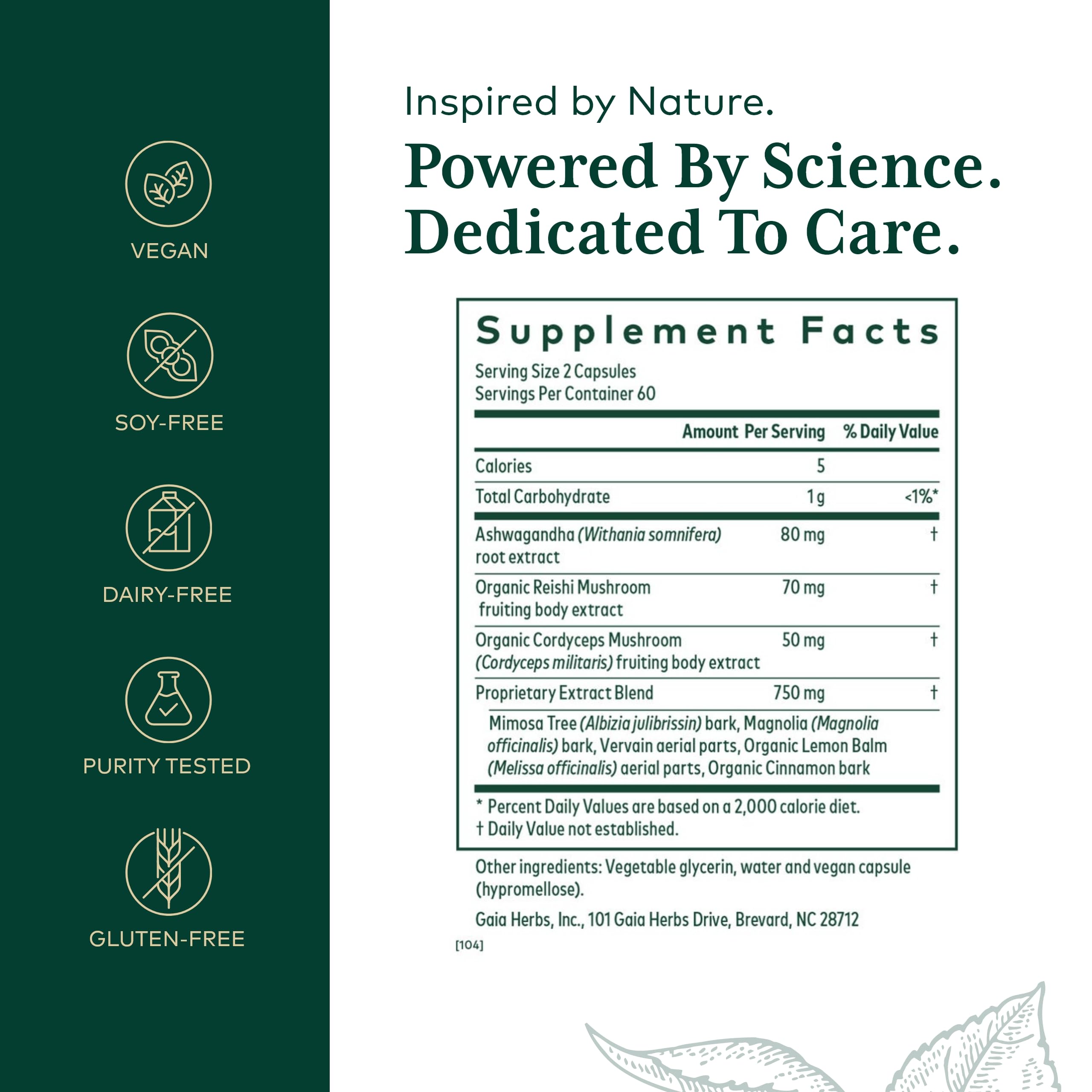 Close-up of Gaia Herbs Pro Nighttime HPA bottle label