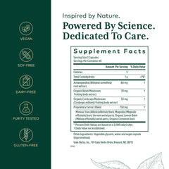Close-up of Gaia Herbs Pro Nighttime HPA bottle label