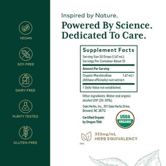 Close-up of GAIA Herbs PRO marshmallow root extract bottle