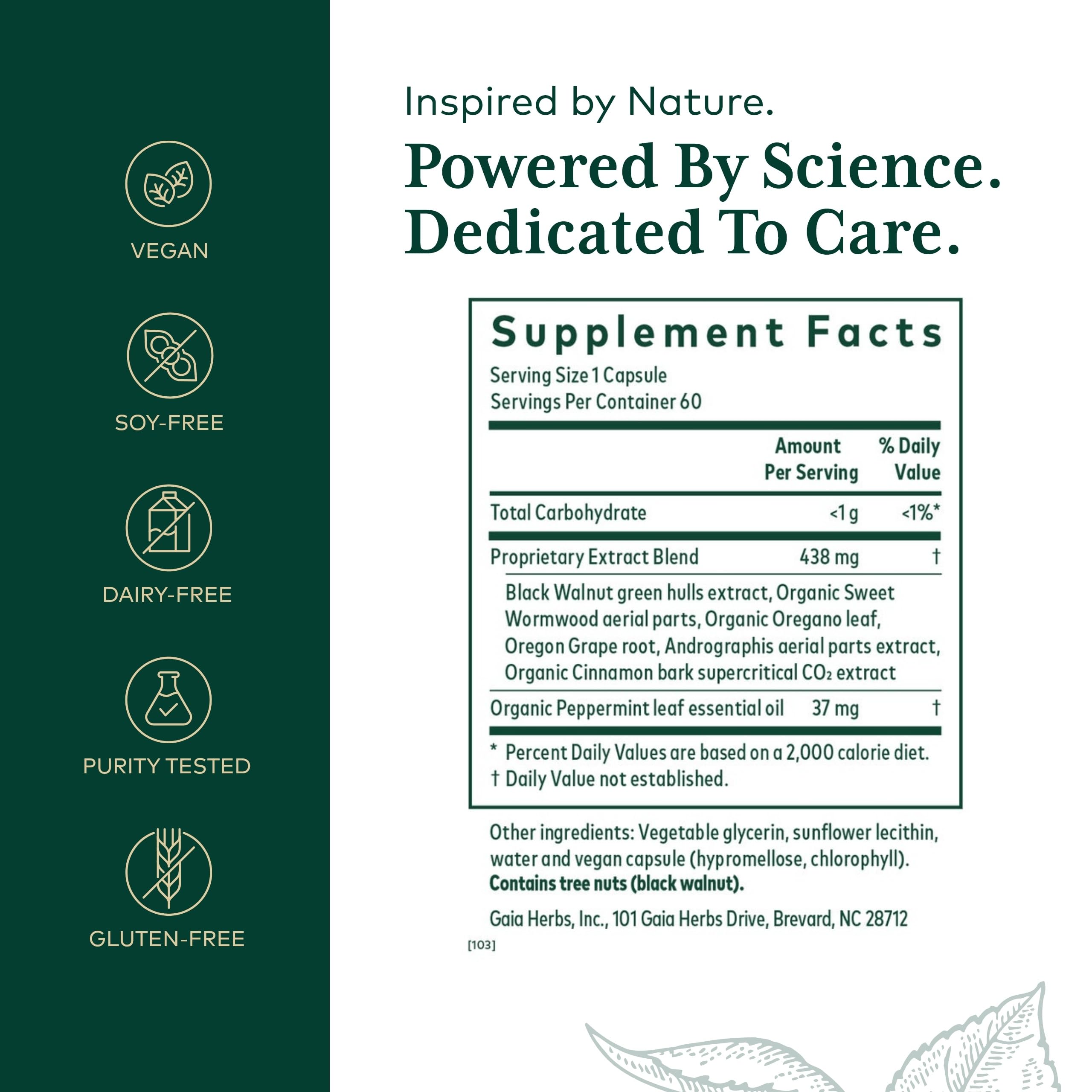 Gaia Herbs Pro peppermint leaf oil showcases refreshing aroma and soothing sensory experience.