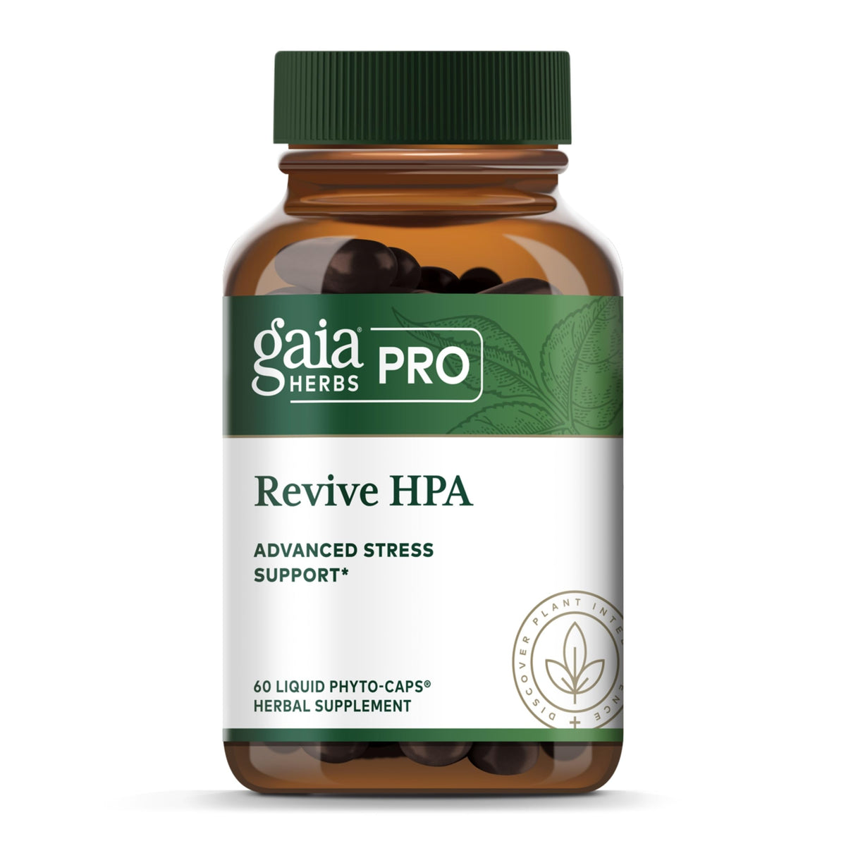 Gaia Herbs Pro Revive HPA bottle with Adrenal Health - 60 Liquid Phyto-Caps