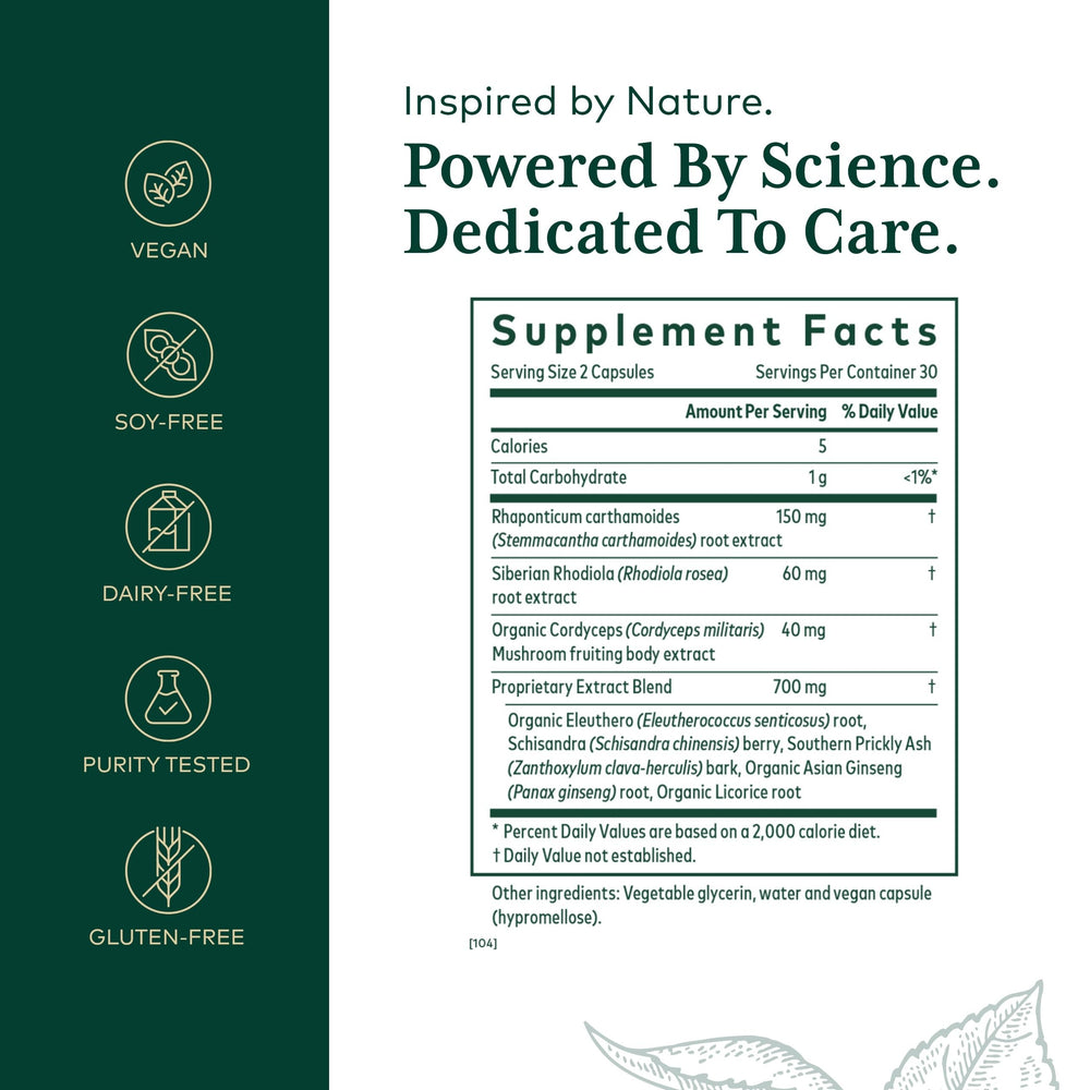 Close-up of Eleuthero Rhodiola Schisandra herbal blend used in Revive HPA