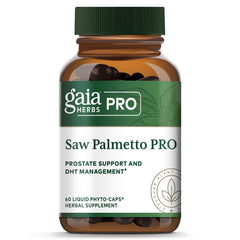 Gaia Herbs Pro Saw Palmetto Pro bottle – front view