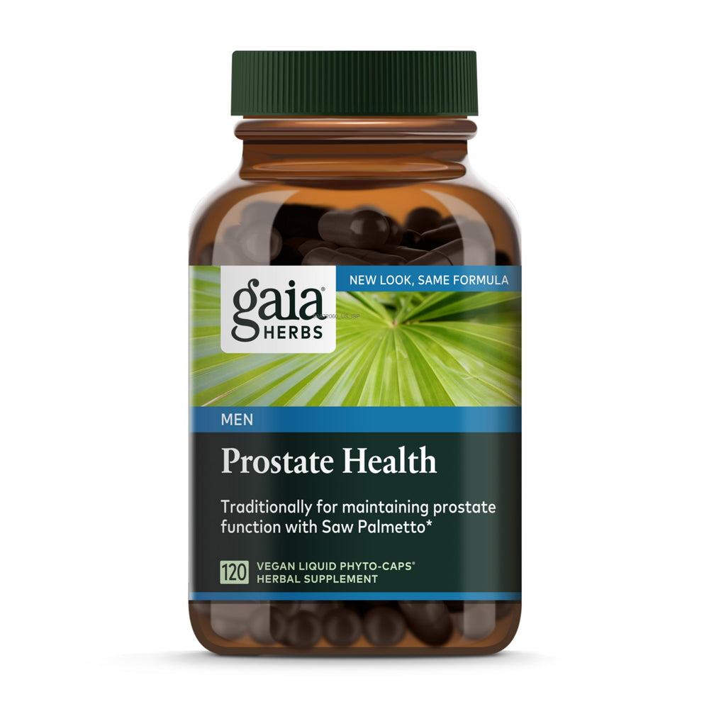 Gaia Herbs Prostate Health bottle on display