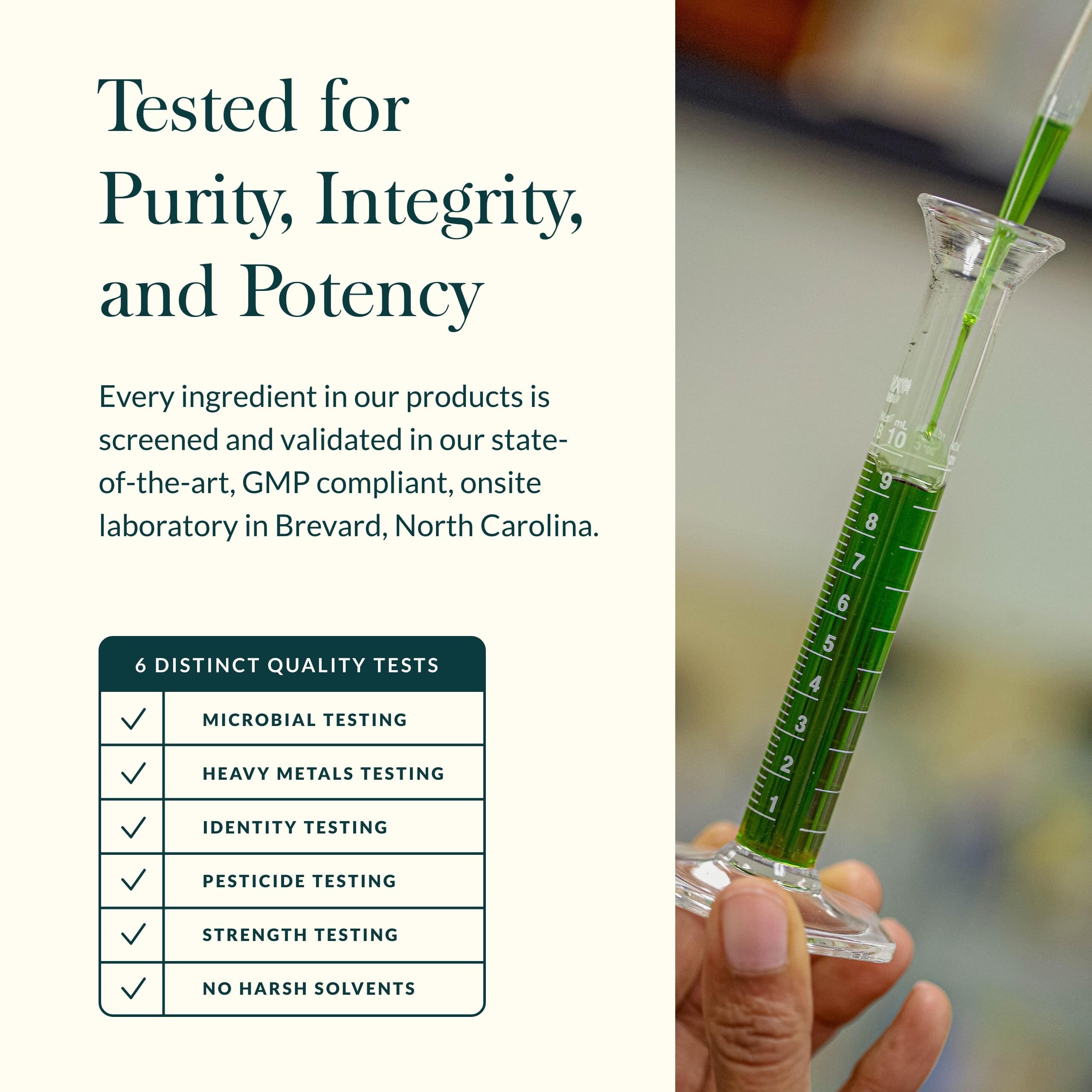 Quality testing and potency verification process