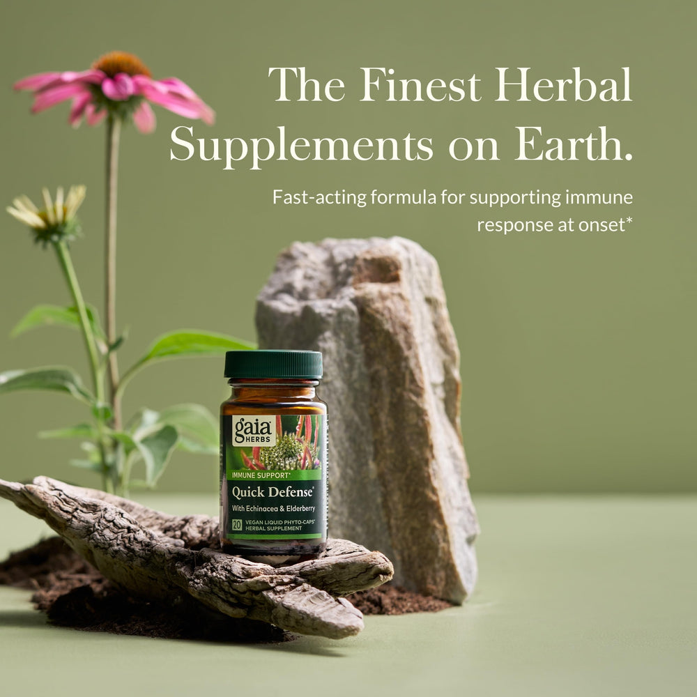 Gaia Herbs Quick Defense product label close-up