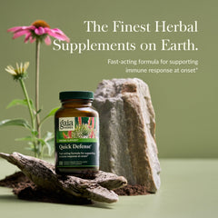 Gaia Herbs Quick Defense bottle label close-up