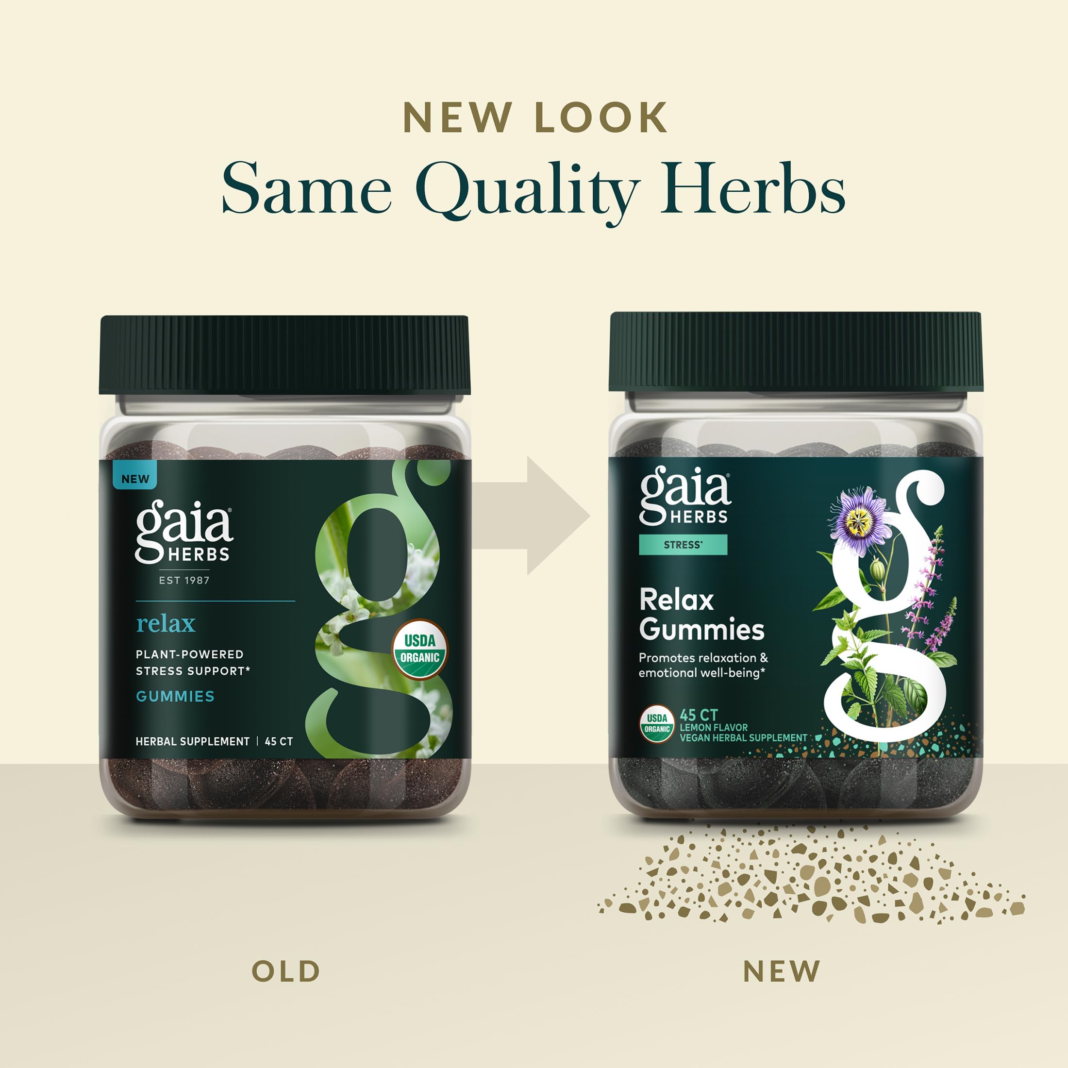 Gaia Herbs bottle on wood table lifestyle scene promoting daily use benefit