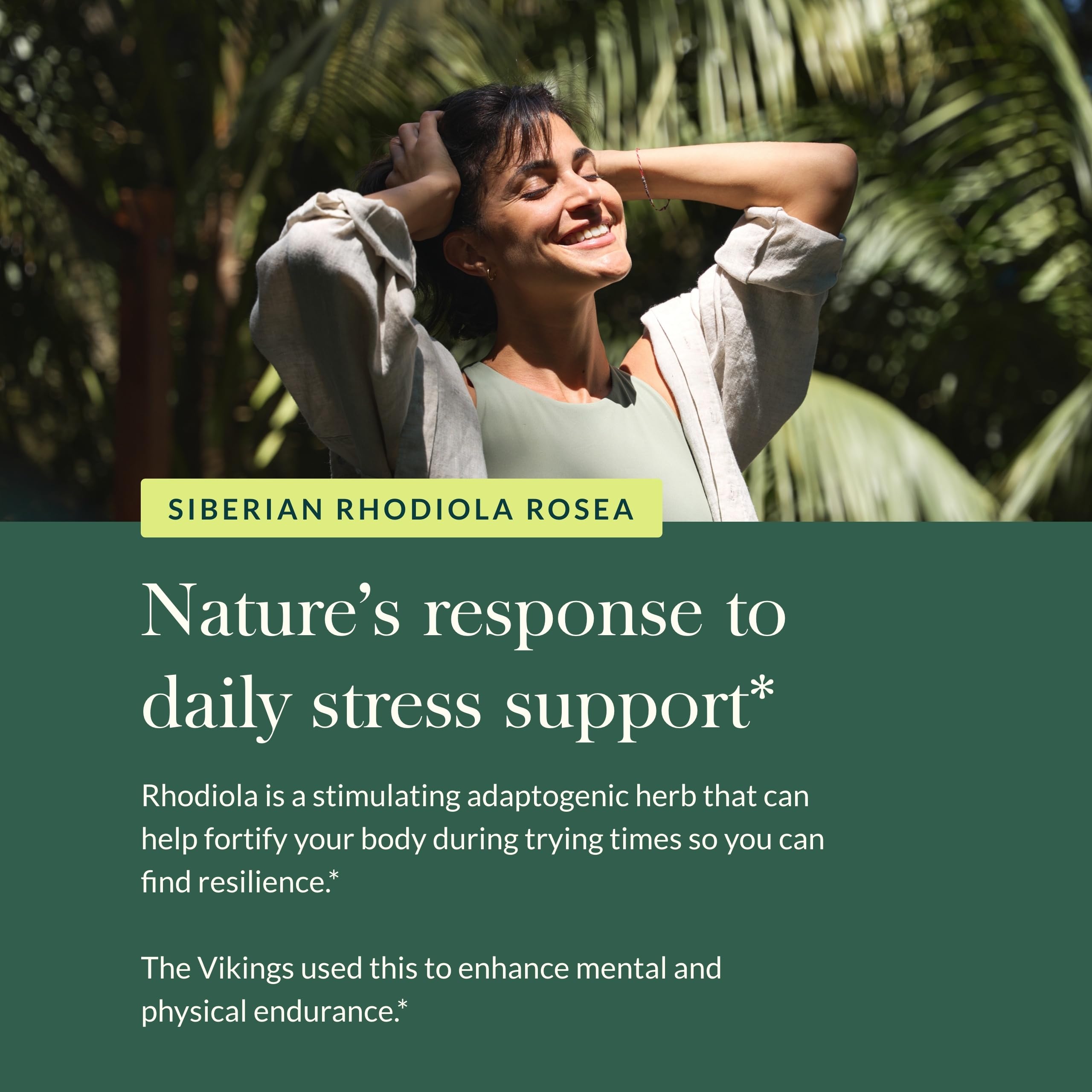 Active lifestyle lifestyle imagery featuring Rhodiola Rosea