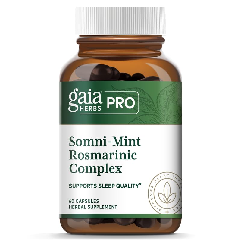 Gaia Herbs Somni-Mint Rosmarinic Complex bottle with 60 capsules