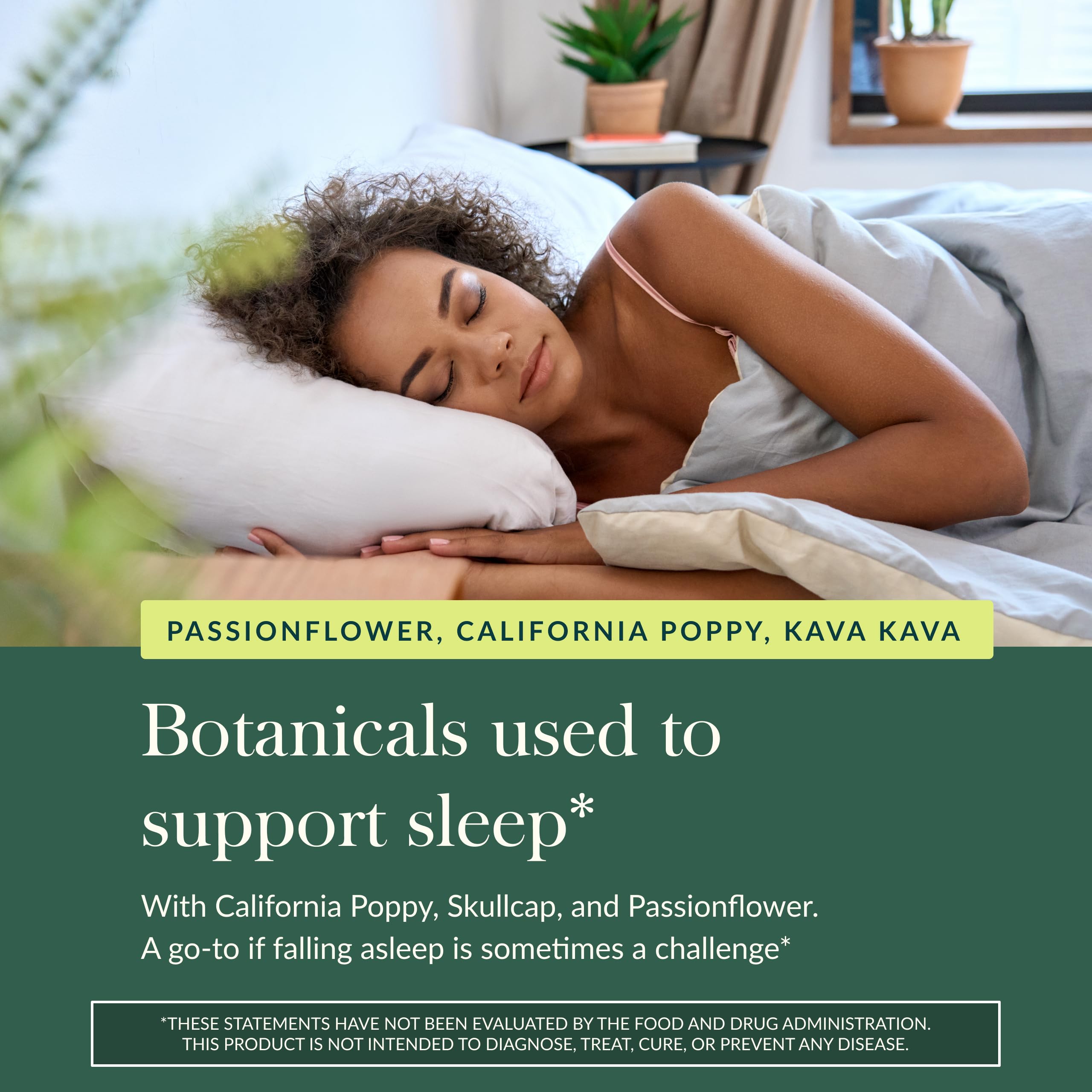 Skullcap and kava in Gaia Herbs Sound Sleep formula