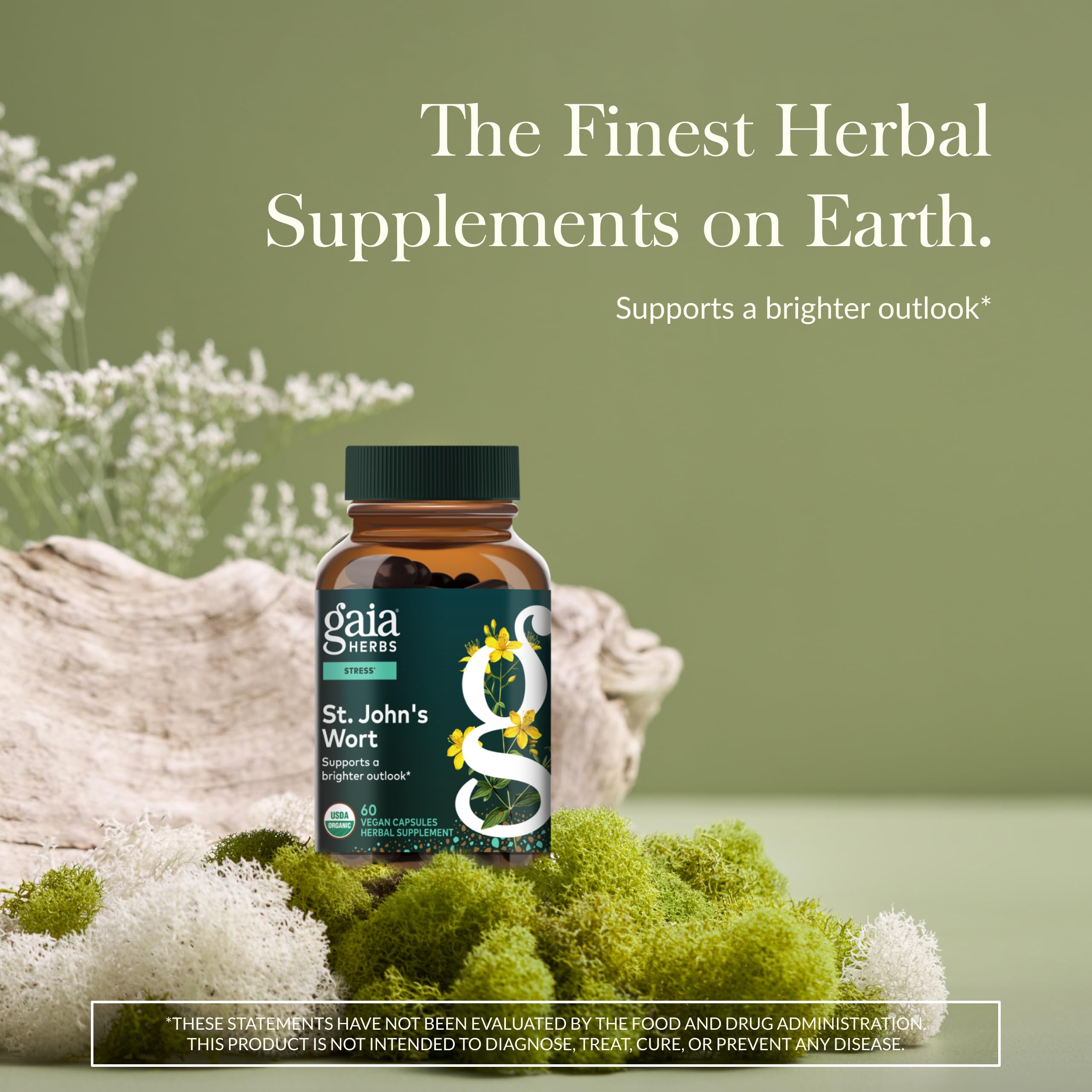 Close-up of Gaia Herbs St. John's Wort bottle top