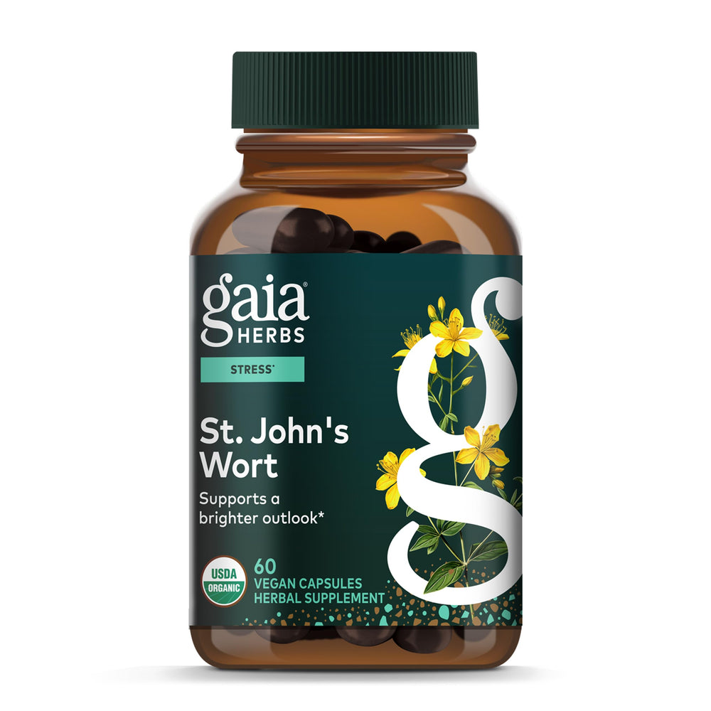 Gaia Herbs St. John's Wort bottle with label
