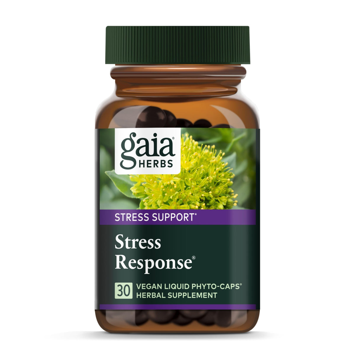 Gaia Herbs Stress Response bottle with label