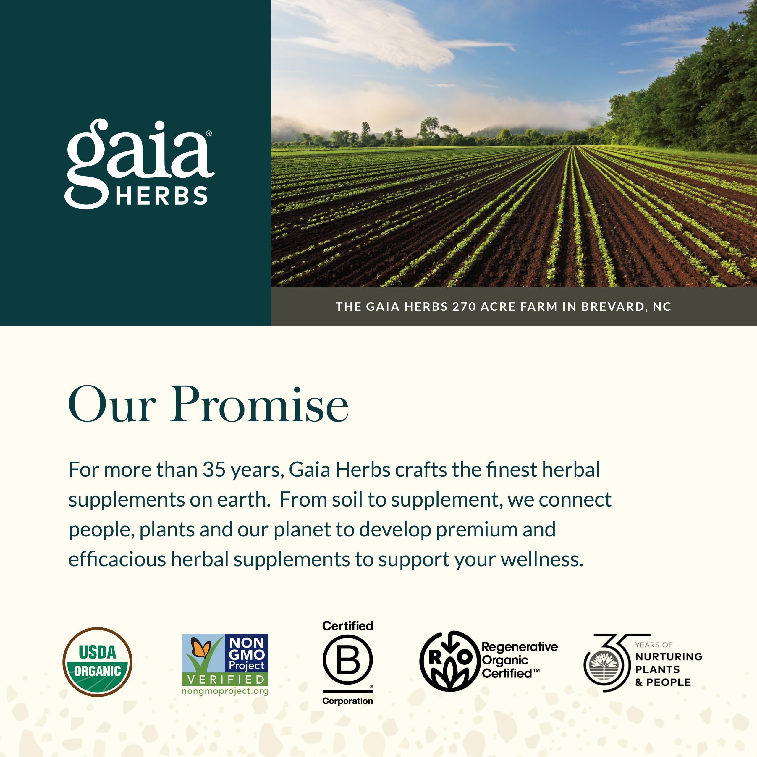 Sustainable farming practices for Gaia Herbs valerian root