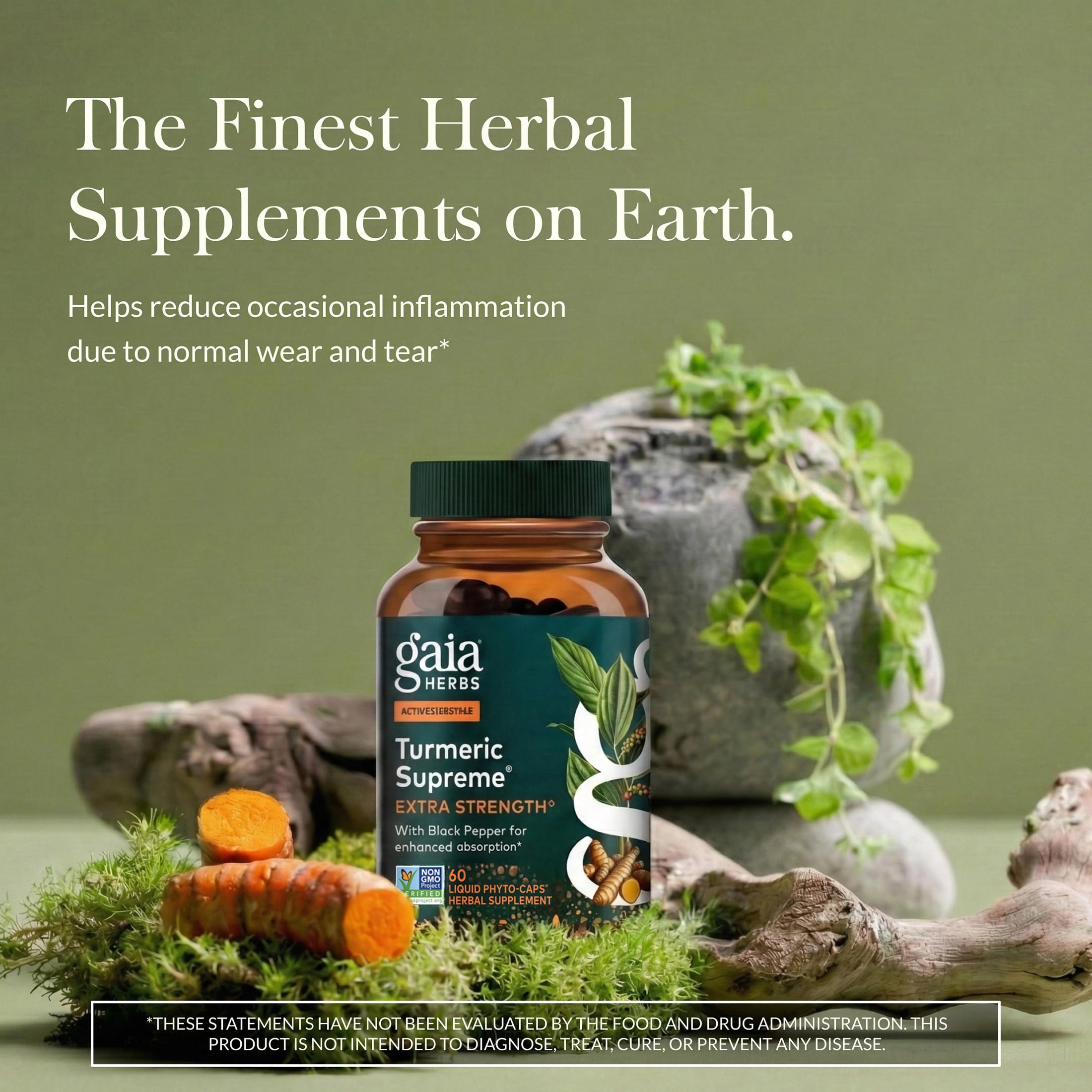 Gaia Herbs Turmeric Supreme – capsules véganes: utilisées au quotidien pour le confort et la mobilité.
