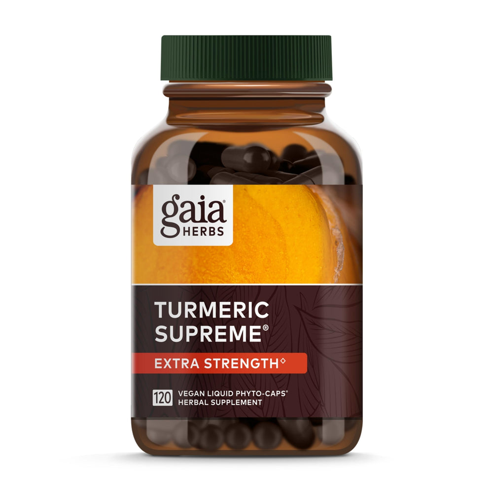 Gaia Herbs Turmeric Supreme Extra Strength bottle with packaging