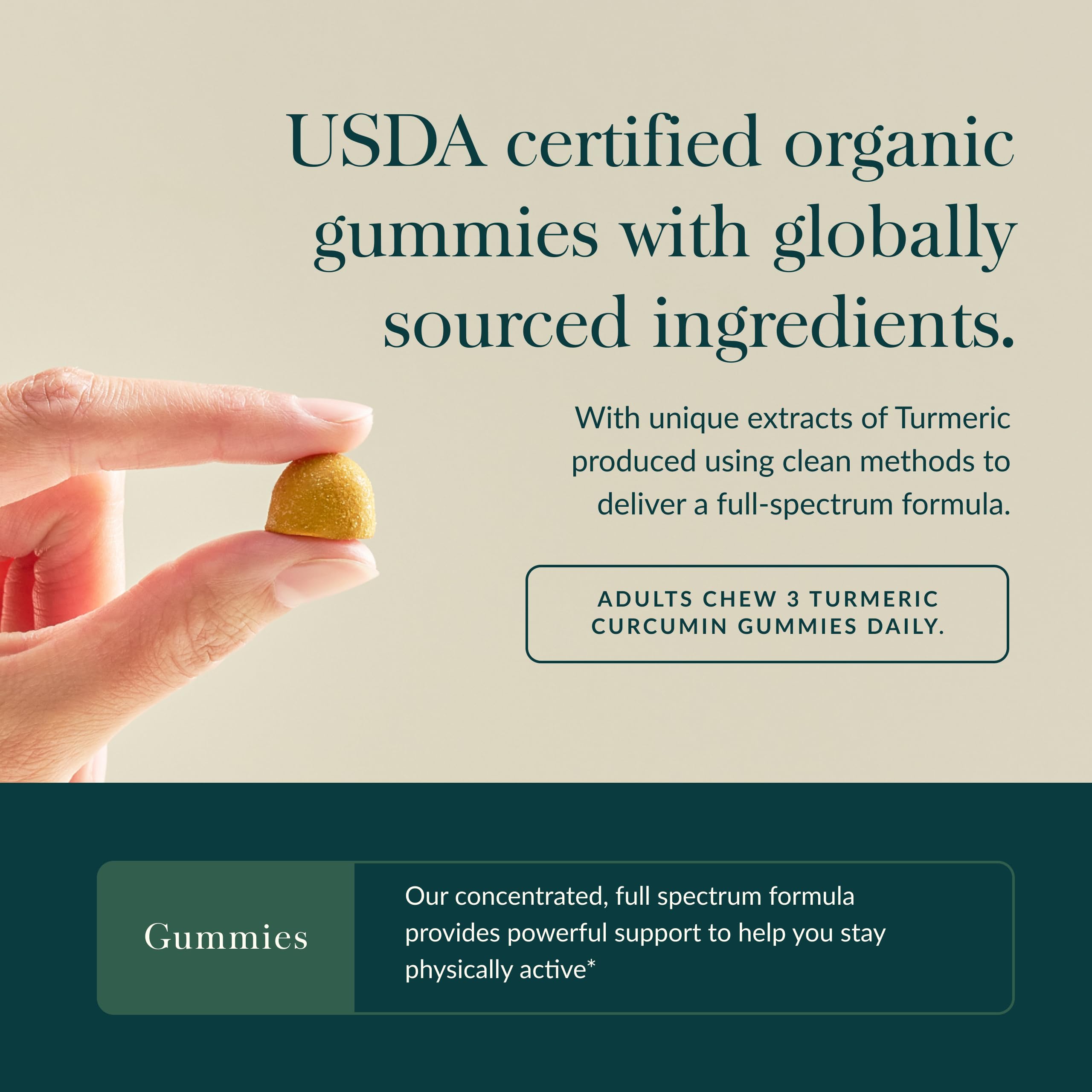 Serving size information showing 6.6g turmeric and 95mg curcuminoids