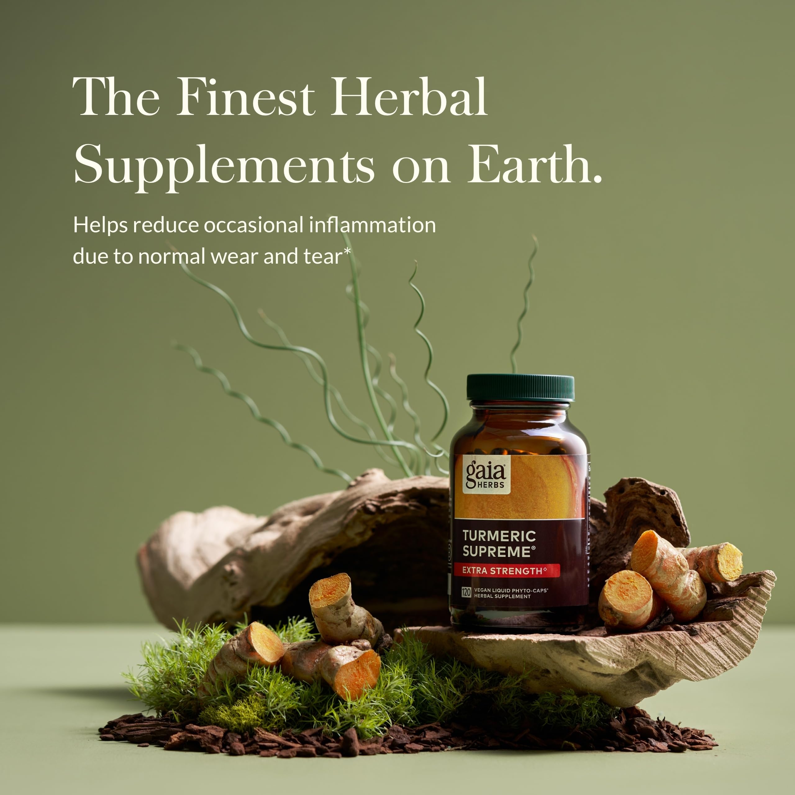 Close-up of product label showing turmeric and black pepper