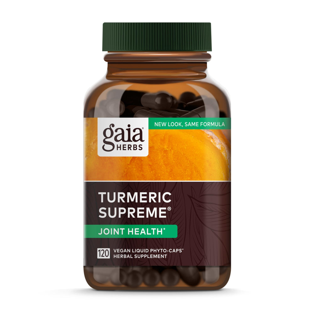 Gaia Herbs Turmeric Supreme Joint Health bottle with capsules