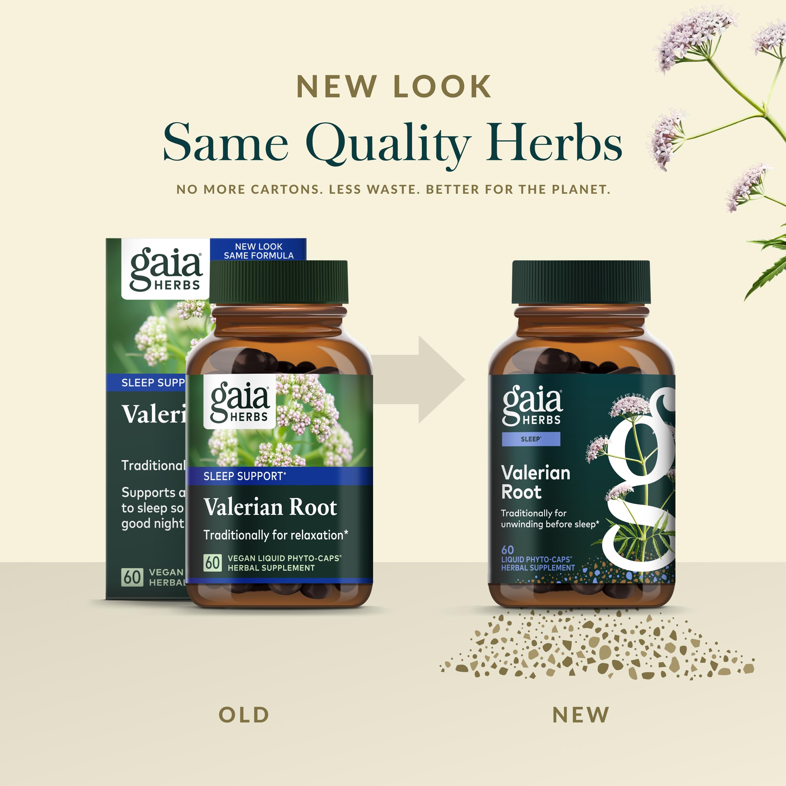 Gaia Herbs Valerian Root bottle placed on a clean surface
