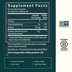 Organic fermented sauerkraut juice extract ingredient