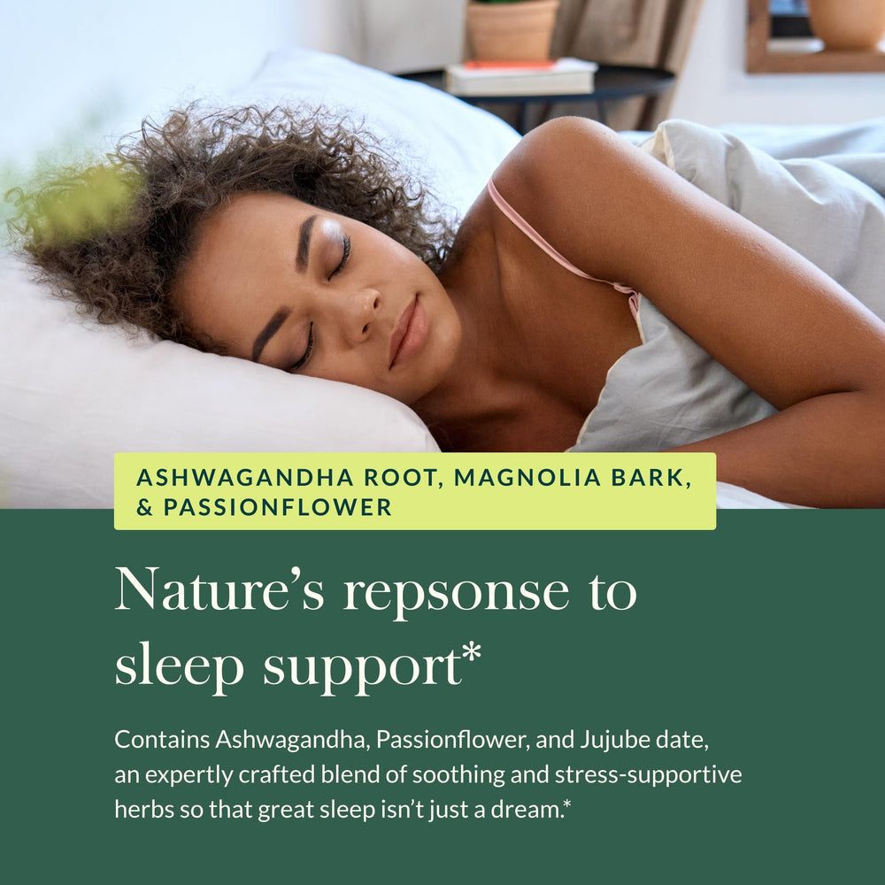 Gaia Herbs SleepThru packaging and branding on white background