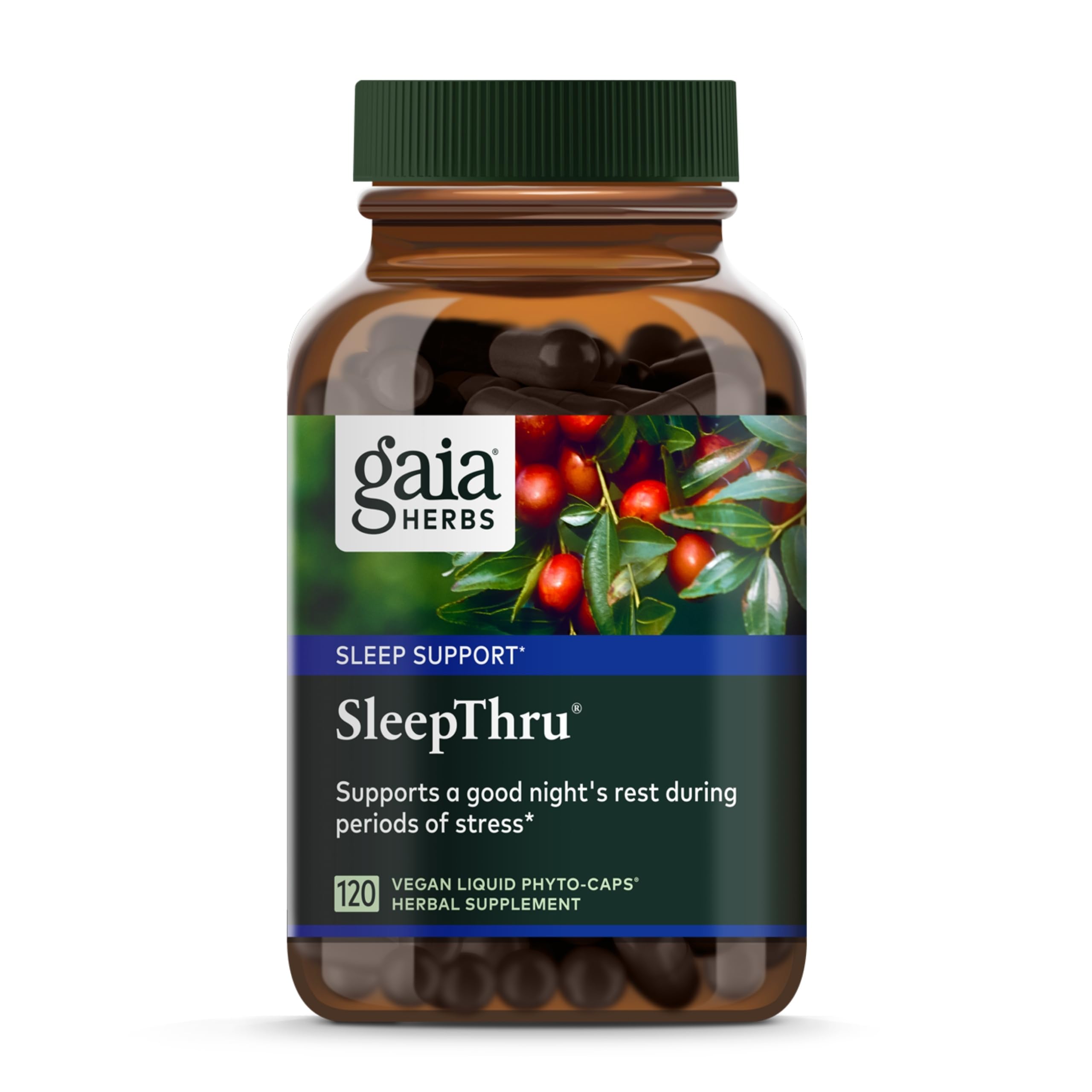 Gaia SleepThru herbal blend with ashwagandha, magnolia, passionflower and jujube