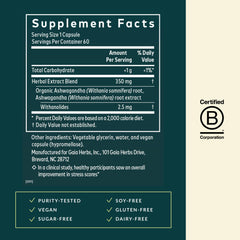 Close-up of Gaia Ashwagandha Root capsules