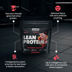 GAINSINBULK Lean Protein plant enzymes aid digestion in shakes